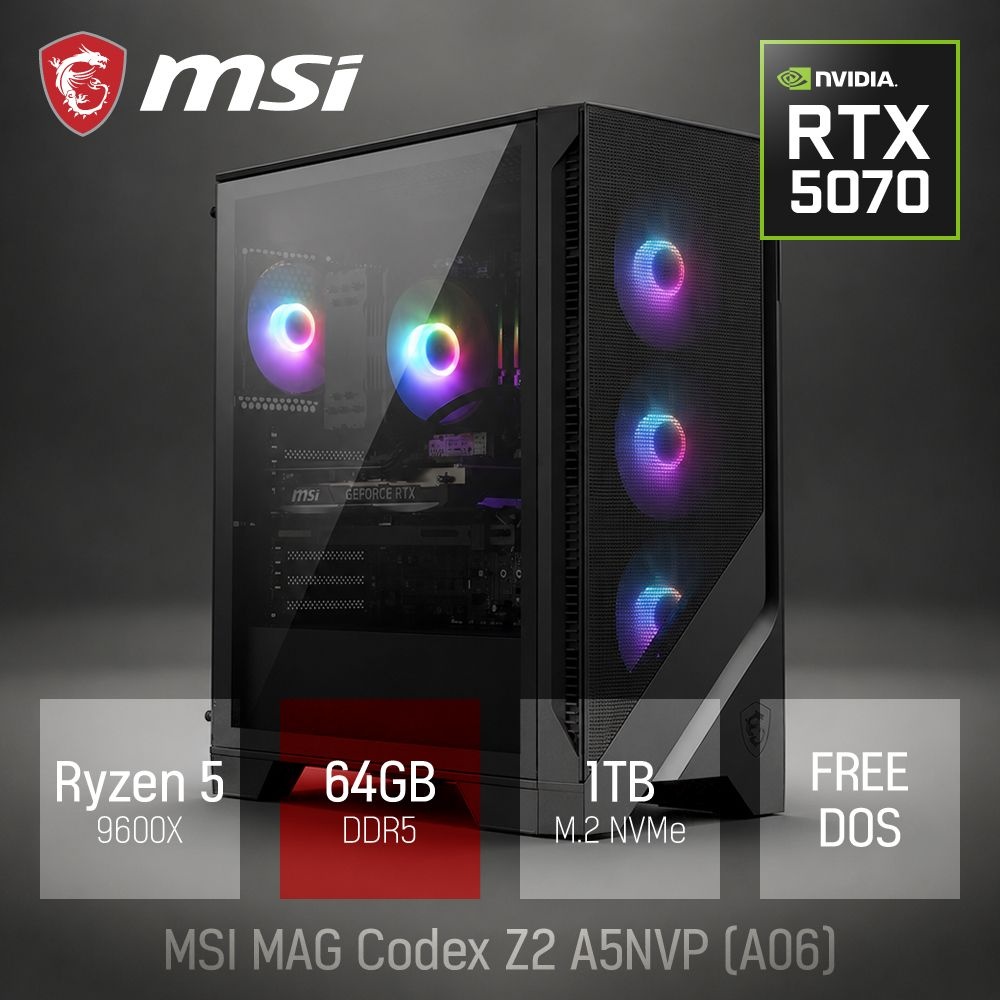 MSI ⓒ MSI MAG Codex Z2 A5NVP A06 R5-9600X 64GB 1TB / 고성능 영상편집 코딩 게이밍 포토샵 캐드 브랜드PC