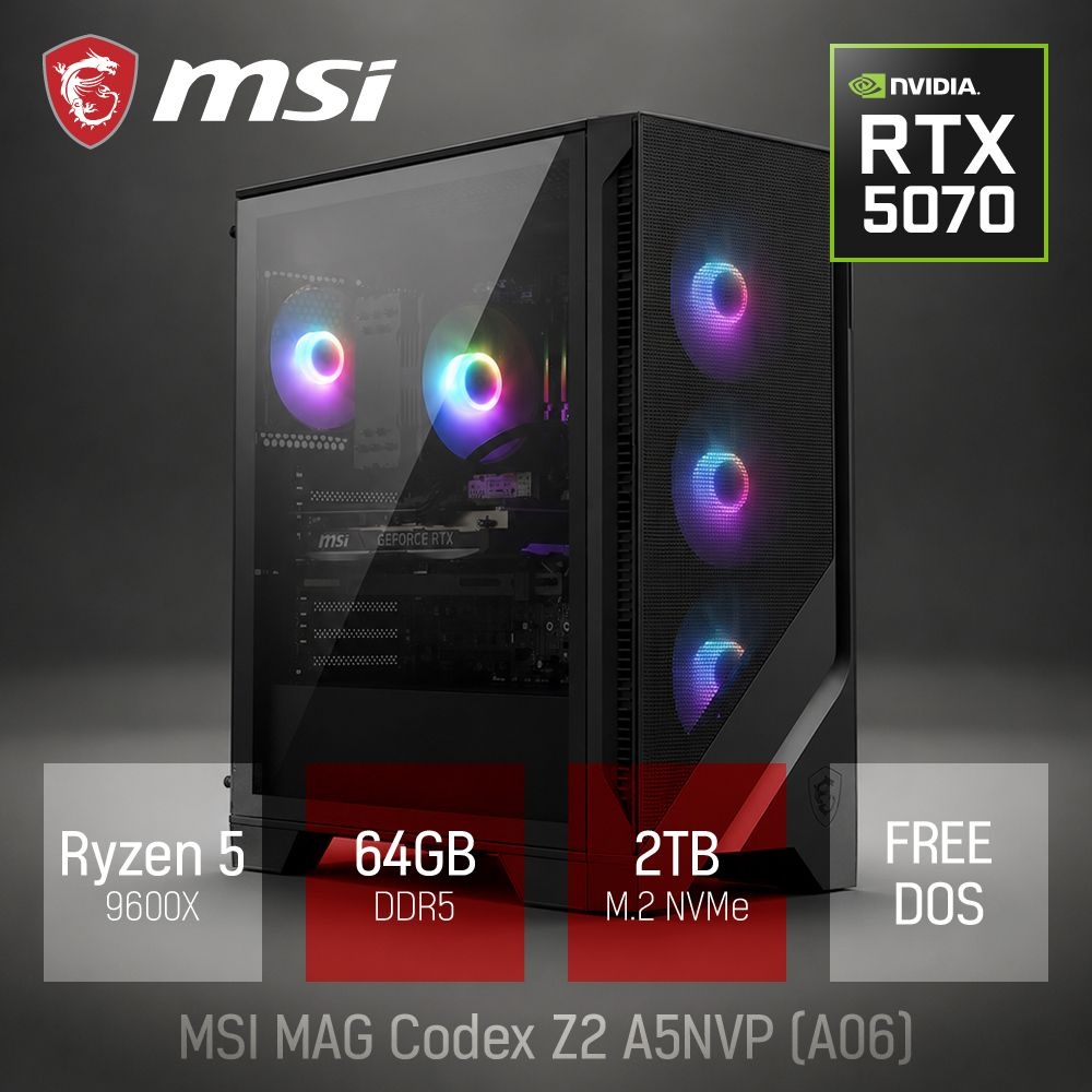 MSI ⓒ MSI MAG Codex Z2 A5NVP A06 R5-9600X 64GB 2TB / 고성능 영상편집 코딩 게이밍 포토샵 캐드 브랜드PC