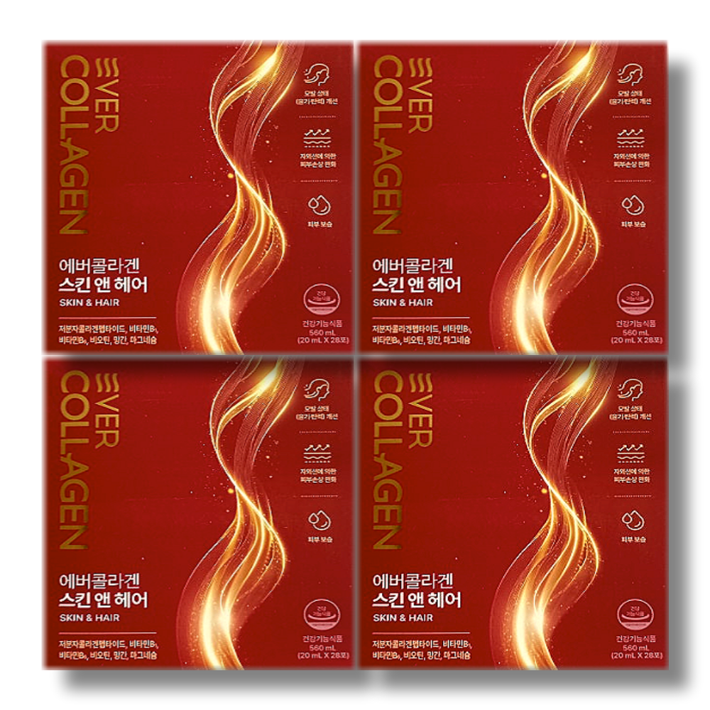 [오늘출발] 에버콜라겐 스킨앤헤어 20ml x 28포 4박스 모발콜라겐