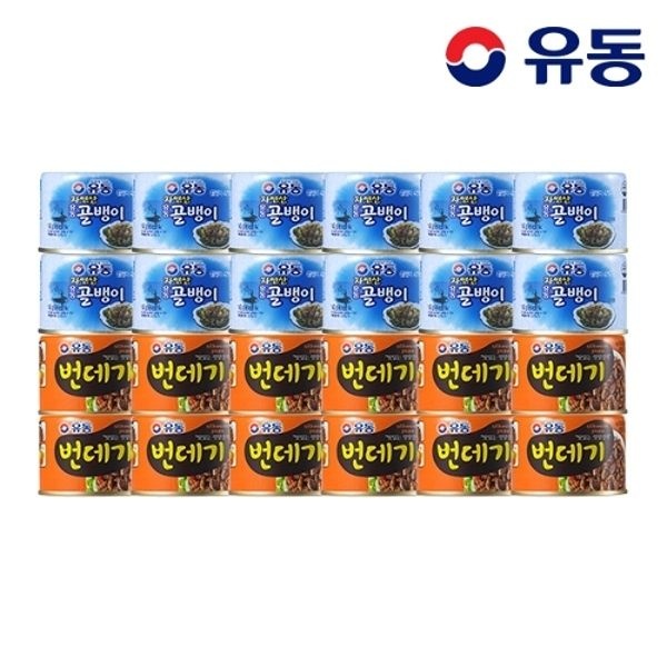 [유동] 자연산골뱅이 140g x12개 +번데기 130g x12개
