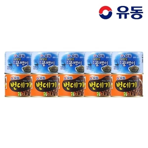 [유동] 자연산골뱅이 140g x5개 +번데기 130g x5개