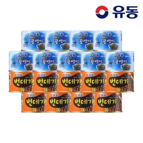 [유동] 자연산골뱅이 140g x9개 +번데기 130g x9개