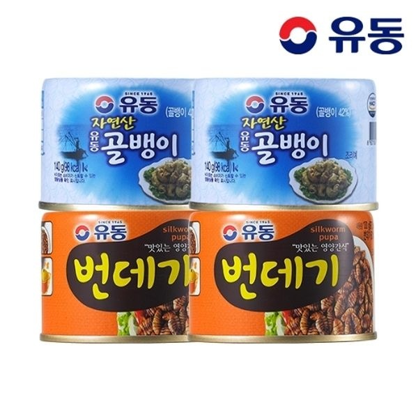 [유동] 자연산골뱅이 140g x2개 +번데기 130g x2개