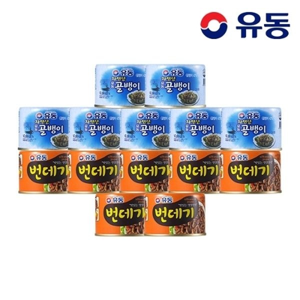 [유동] 자연산골뱅이 140g x7개 +번데기 130g x7개
