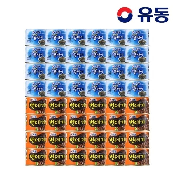 [유동] 자연산골뱅이 140g x24개 +번데기 130g x24개