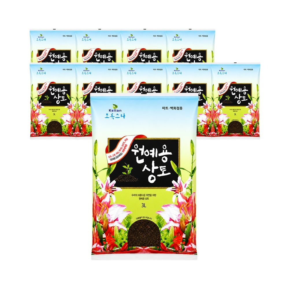 [오늘출발] 초록스타 원예용상토 3Lx10포 식물 화분 화초 원예 화훼 배양토