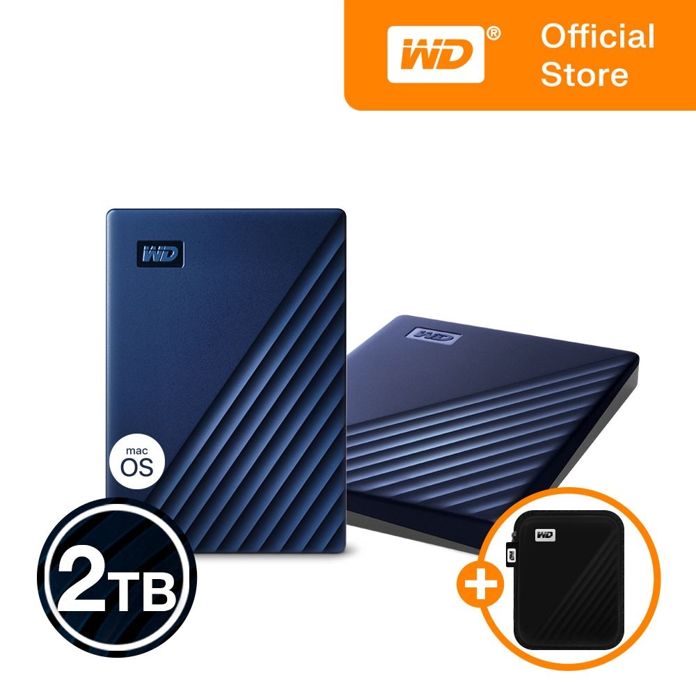 웨스턴디지털 [WD공식스토어/우체국택배] WD NEW My Passport for MAC 2TB 외장하드 파우치증정