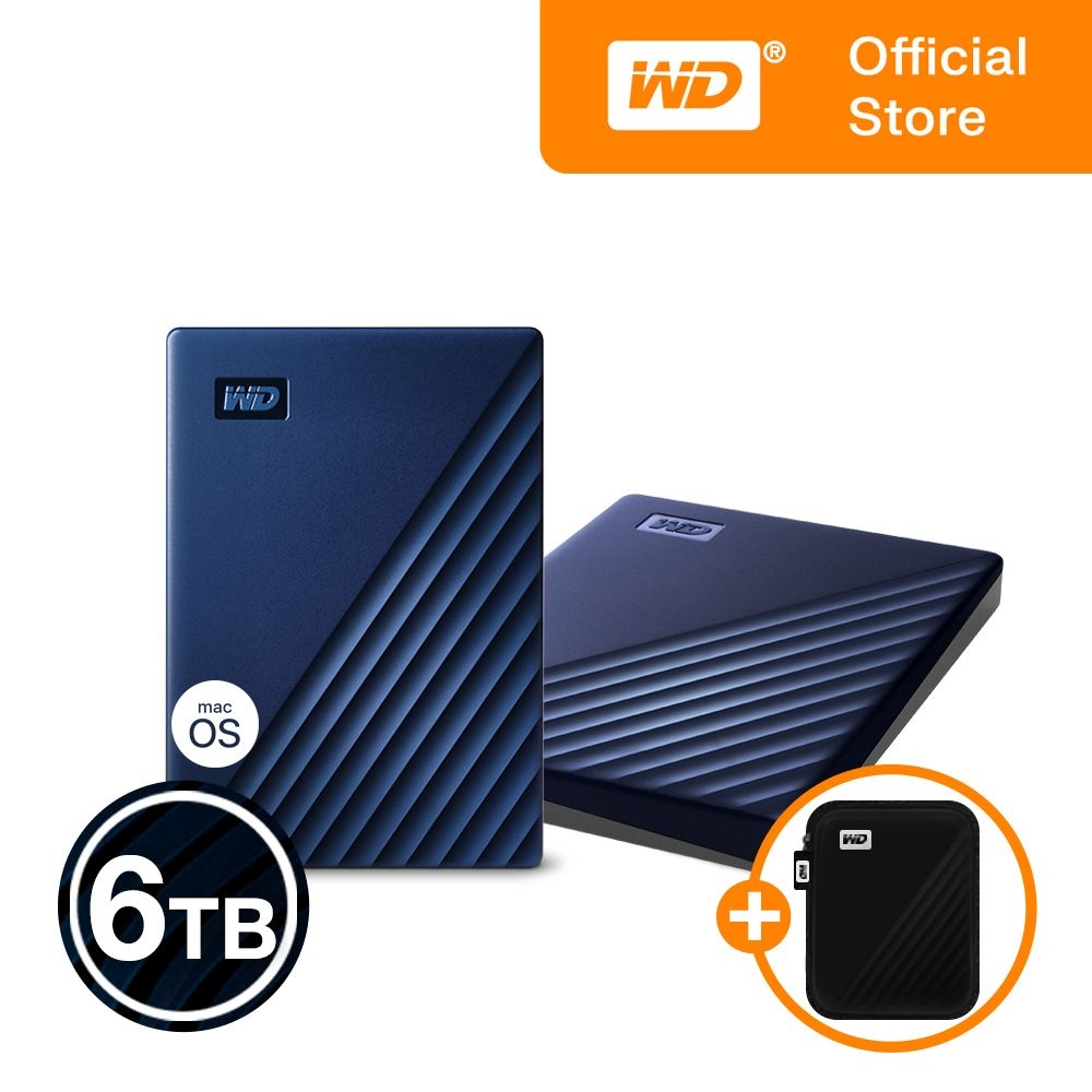 웨스턴디지털 [WD공식스토어/우체국택배] WD NEW My Passport for MAC 6TB 외장하드 파우치증정