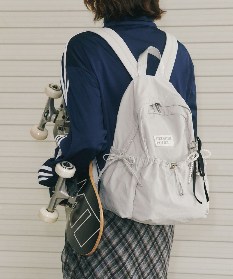 [5월 19일 배송] MASMARULEZ mini ver. Ribbon pocket backpack_Light gray 105895