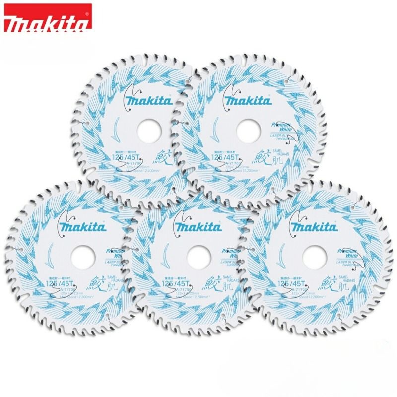 [해외] 마끼다 원형톱날 목공용 프리미엄 화이트팁 125mm 45T A-71700 5개 세트