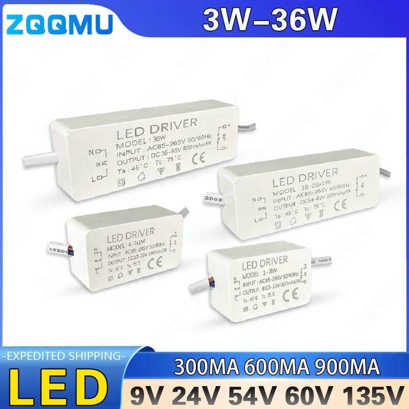 [해외] LED안정기 LED 정전류 드라이버 12W 20W 30W 출력 33-12V 9-18V 12-26V 24-46V 36-56V 54-85V 75-126V 24-38V 36-65V 쉘