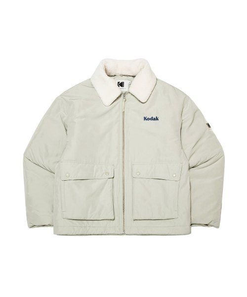 코닥 에센셜 플리스 카라형 패딩 자켓 BEIGE K3423EPJC5BEI