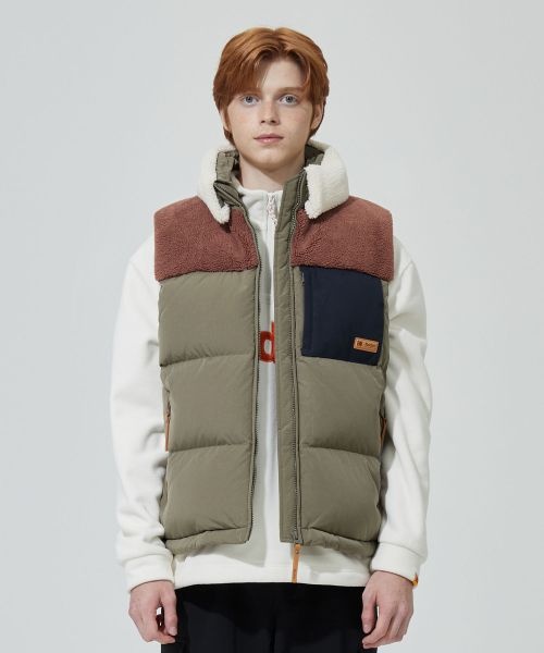 코닥 브라우니 컬러블록 다운 베스트 KHAKI K4423LDV95KHK