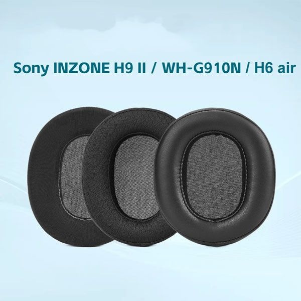소니 Sony INZONE H9 II (WH-G910N / h6 air) 호환용 3종 가죽 메쉬 아이스 패드 1쌍 고급 가죽 헤드폰 헤드셋 교체 이어 쿠션