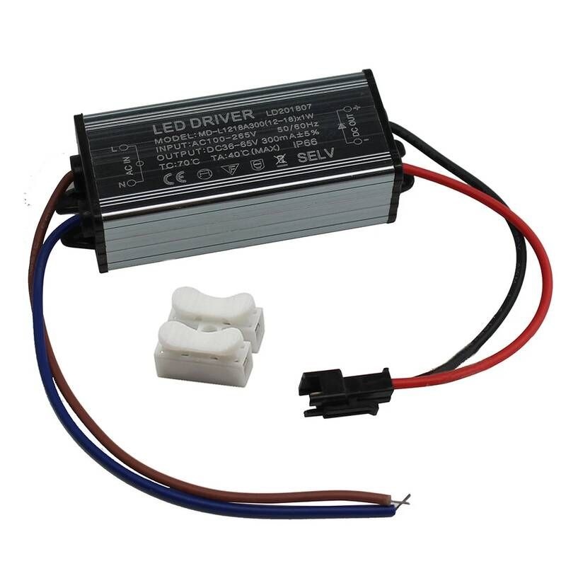 LUJUNBANGKUN [해외] LED<b>안정기</b> 알루미늄 IP66 12-<b>18W</b> LED 드라이버 300mA AC 100-265V~DC 36 - 65V 방수 조명 변압기 <b>안정기</b>