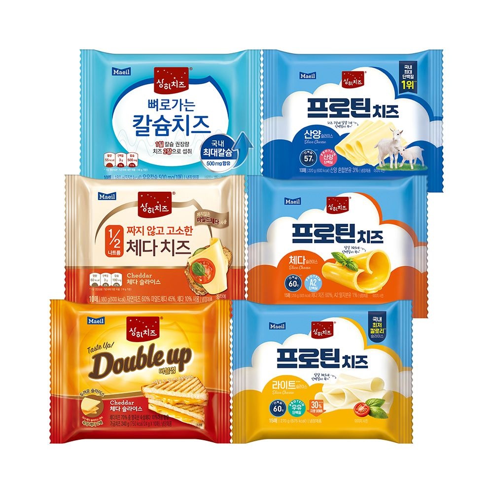 [롯데온] 매일 상하치즈 프로틴 치즈 3종 슬라이스,체다등 6종 4개입+증정 (22,880원/무료)