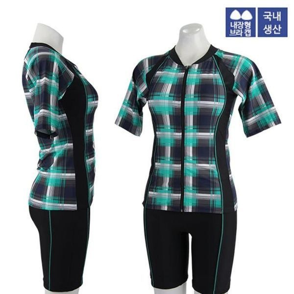 [하프클럽]XBLUE 여자 반팔 집업 투피스 수영복 N76118 핫템 여성