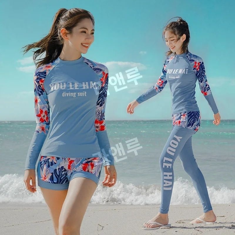 [해외] 브스웨멕 여성 래쉬가드 세트 긴소매 UV차단 수영복 비치웨어 세트