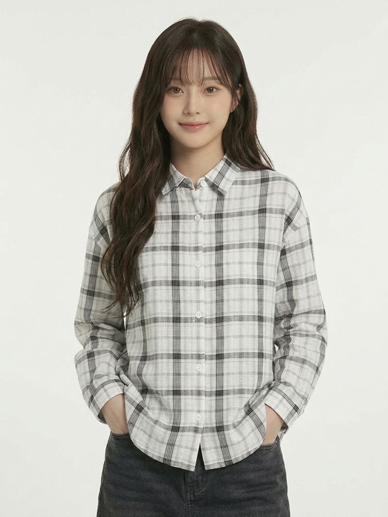 (백화점상품)HANGTEN TEENS 틴즈 여아 시어서커 체크 셔츠_003(14570-120-404-68)126703