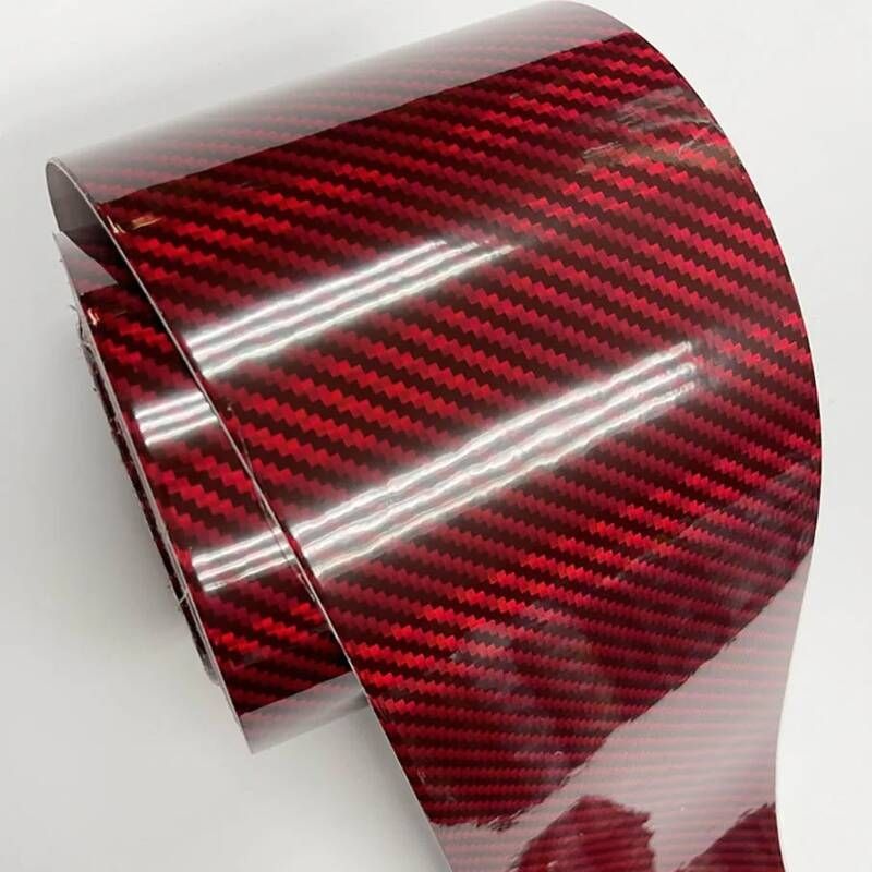 [해외] 카본지 랩핑지 슈퍼 글로시 레드 탄소 섬유 비닐 랩 차량용 노트북 데칼 스티커 접착 시트 10cm 너비