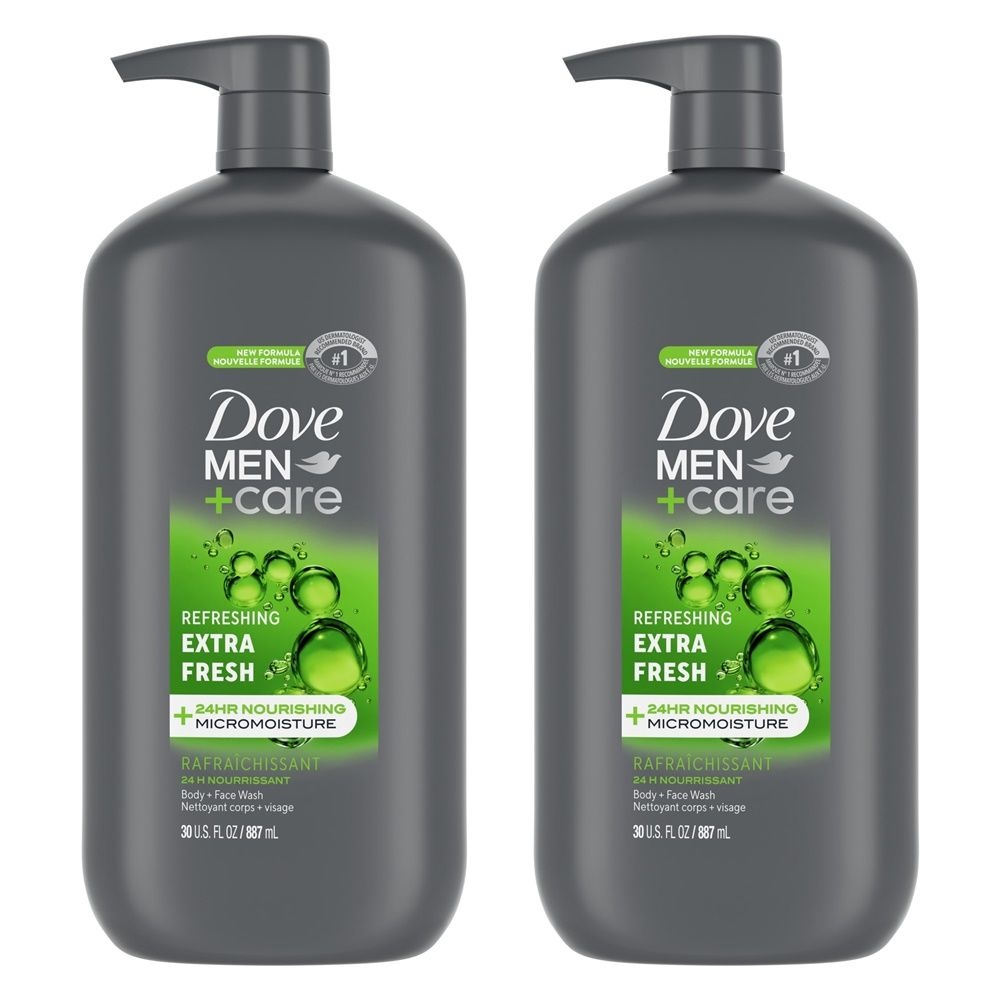 [해외] Dove Men Care Refreshing Extra Fresh Body Face Wash 미국 도브 멘 리후레싱 엑스트라 후레쉬 세안 얼굴 바디 클렌저 887ml 2개