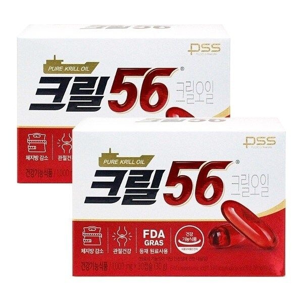 펄세스 크릴오일 크릴56 1000mgX30캡슐X2팩19969523672035