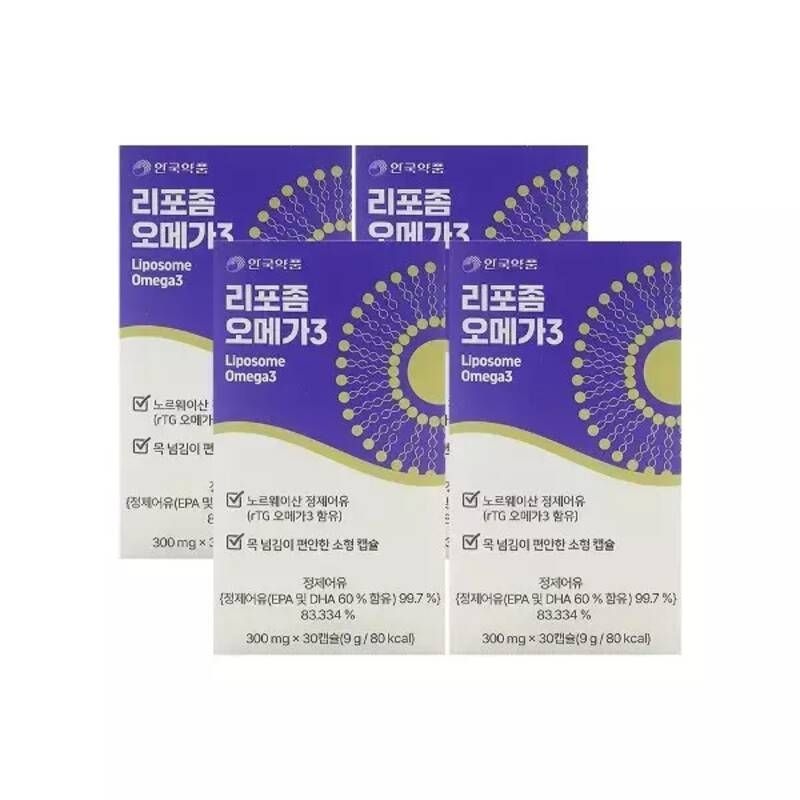 11st 건강 안국약품 리포좀 오메가3 300mg x 30캡슐 4박스 /An