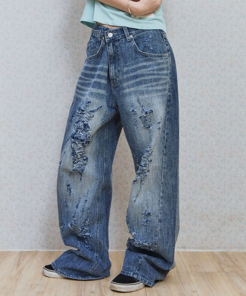 KIJIKO [5월 19일 배송] KIJIKO ke615. Vintage Damage Denim
