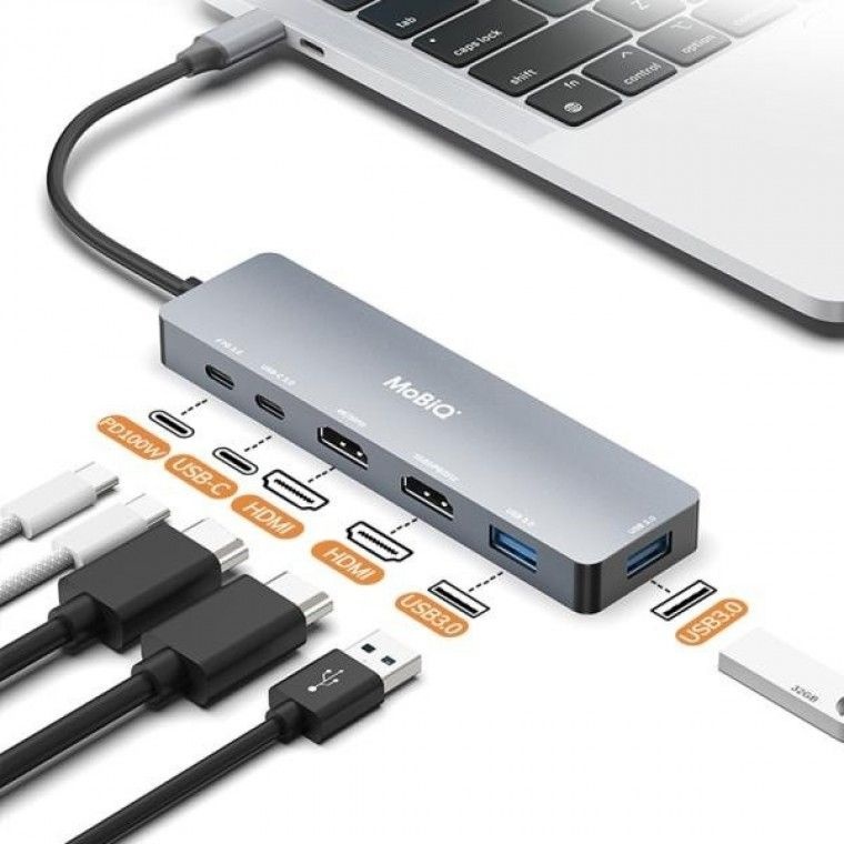 모비큐 C타입 6포트 맥북 2HDMI 듀얼 모니터 4K USB 5G 100PD 멀티 허브 신규입점 10+1 행사중