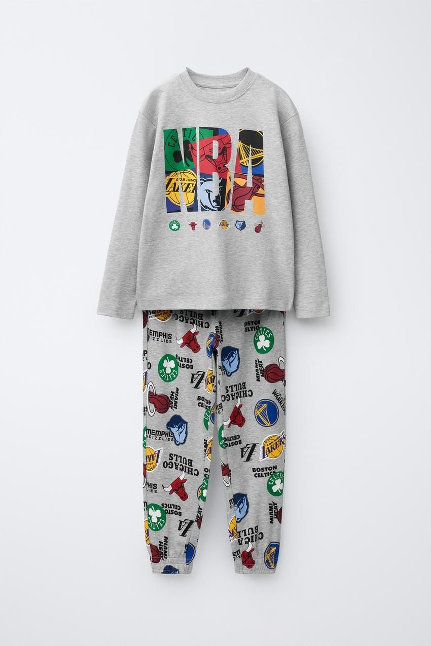 자라 ZARA 6-14세 NBA 멀티팀 파자마 - 그레이 937982