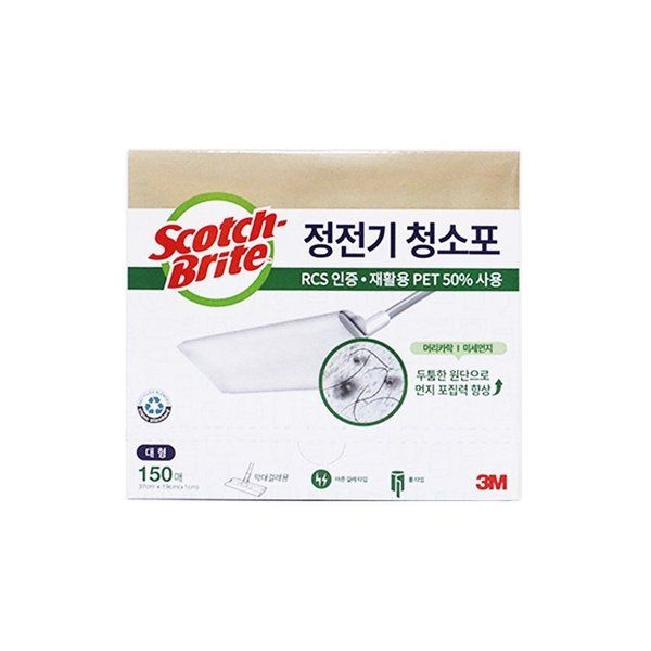 3M 3M 리싸이클 정전기 청소포 150매 대형 738947