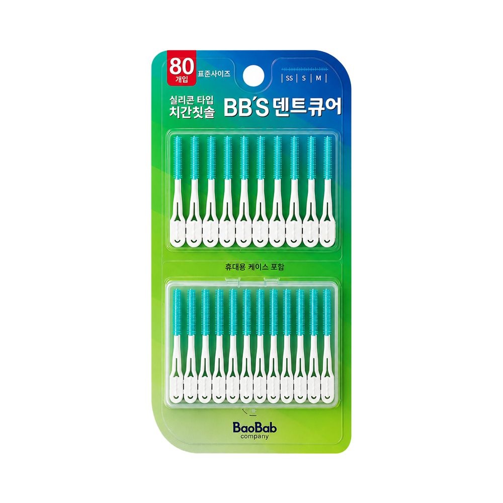 [오늘출발] 덴트큐어 실리콘 치간칫솔 80개 일회용 치석제거 구강케어 덴탈케어 칫솔