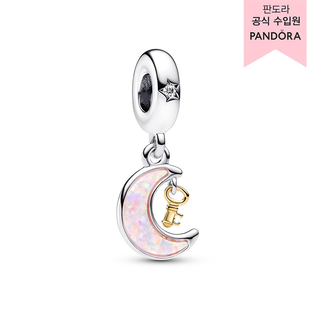[롯데백화점] 판도라 [백화점 보증서 제공]투-톤 키 & 문 댕글 참_762985C01_A
