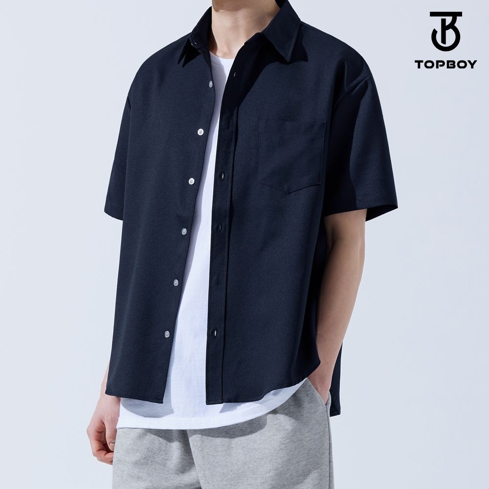 [롯데온] 탑보이 루즈핏 리얼 무지 반팔셔츠 (14,670원/무료)