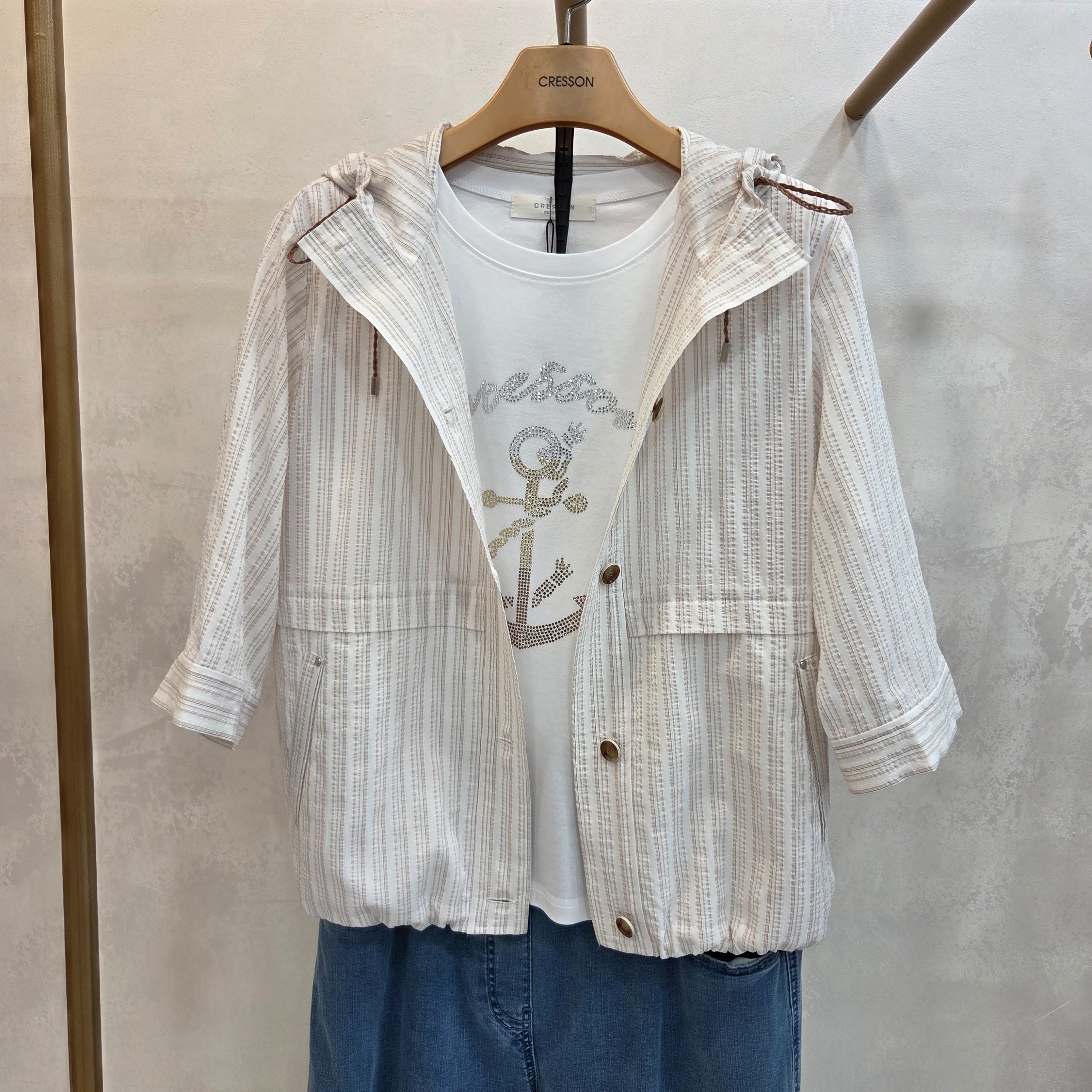 크레송 크레송 [모다아울렛][크레송]크레송  세로줄  큐티  후드 점퍼  ODCFUP70A_DG_DG 대구점