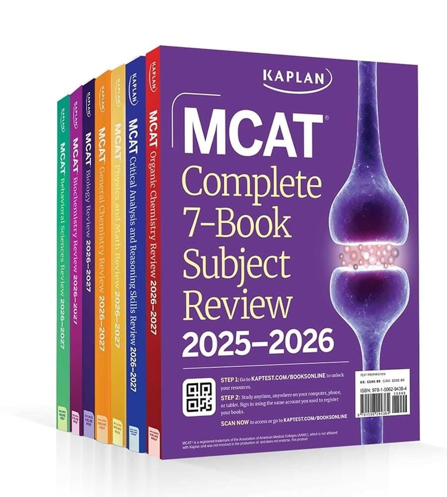 [해외] MCAT Complete 7Book Subject Review 20252026 Set Includes Books Online Prep 3 Practice Tests Kaplan Test [paperback] 166434