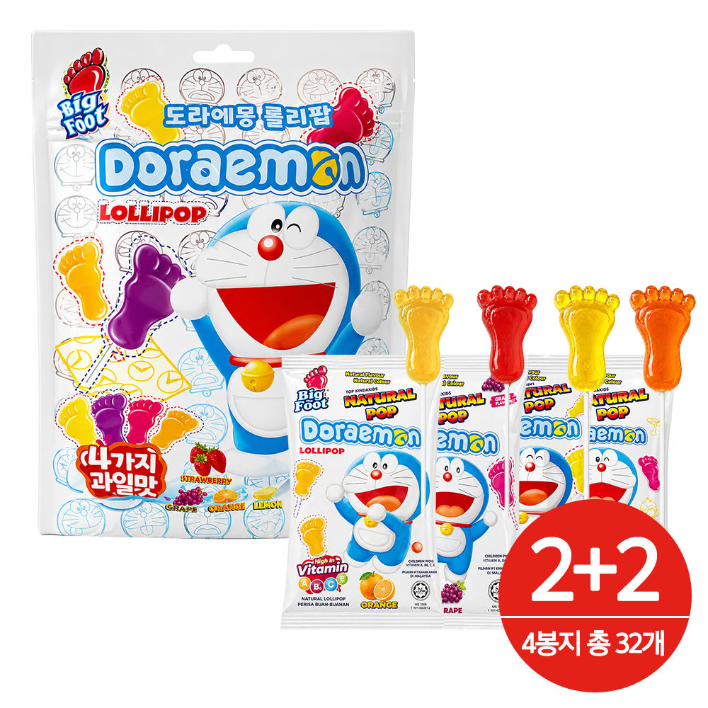 [롯데온] 도라에몽 비타민 발바닥캔디 4봉 (총32개입)