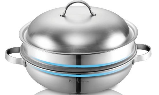 [롯데백화점] PN풍년 퓨어가르텐 통5중 파티웍세트30cm(웍+찜기)JU