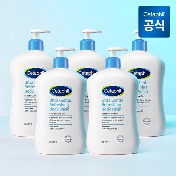 세타필 약산성 대용량 바디워시 리프레싱(산뜻한향) 1L 5개