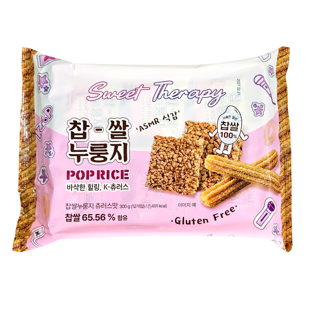 찹쌀 누룽지 츄러스맛 300g 개별포장 과자 스낵 사무실 탕비실 시나몬