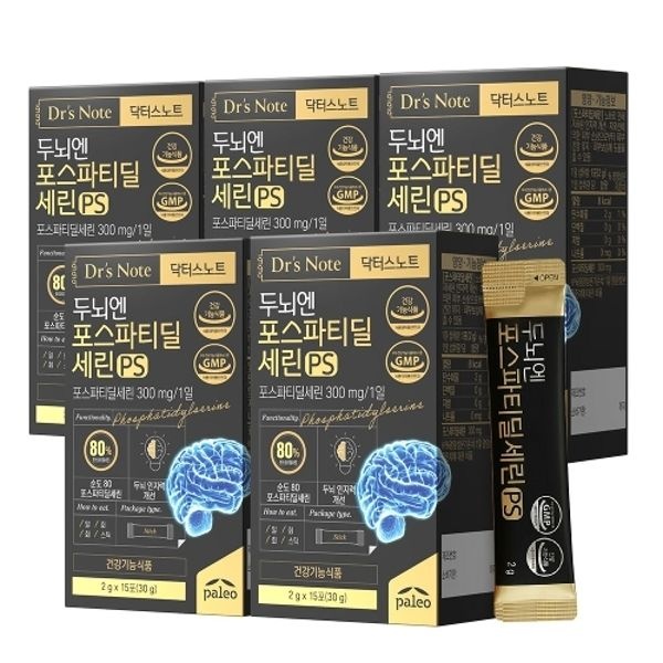 팔레오 닥터스노트 두뇌엔 포스파티딜세린 PS 2g 15포 5박스 총 ...