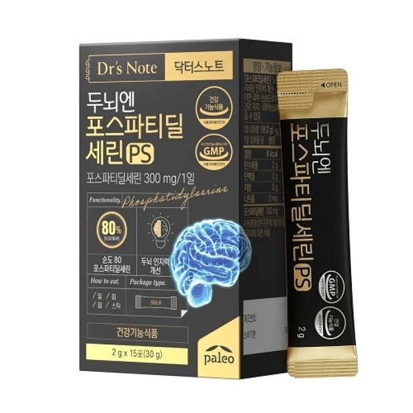 팔레오 닥터스노트 두뇌엔 포스파티딜세린 PS 2g 15포 1박스 총 ...