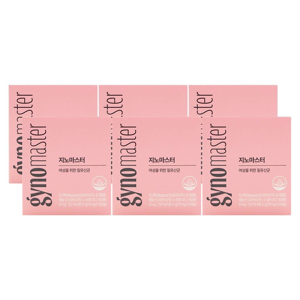마스터바이옴 지노 마스터 여성 질유산균 170mg x 30캡슐 x 6박스
