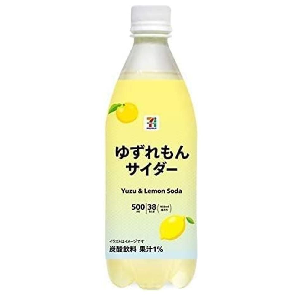 세븐일레븐 [해외] 세븐일레븐 일본 유자 레몬 사이다 500ml 24개입 1팩 Asahi Beverage Yuzurimon Cider, 16.9 fl oz (500 ml