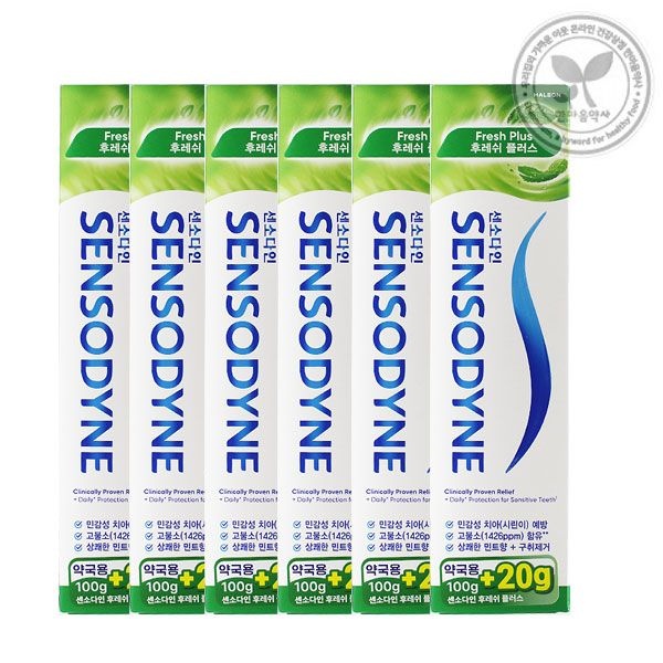센소다인 치약 후레쉬 플러스 120g 6통 시린이 고불소 민트향