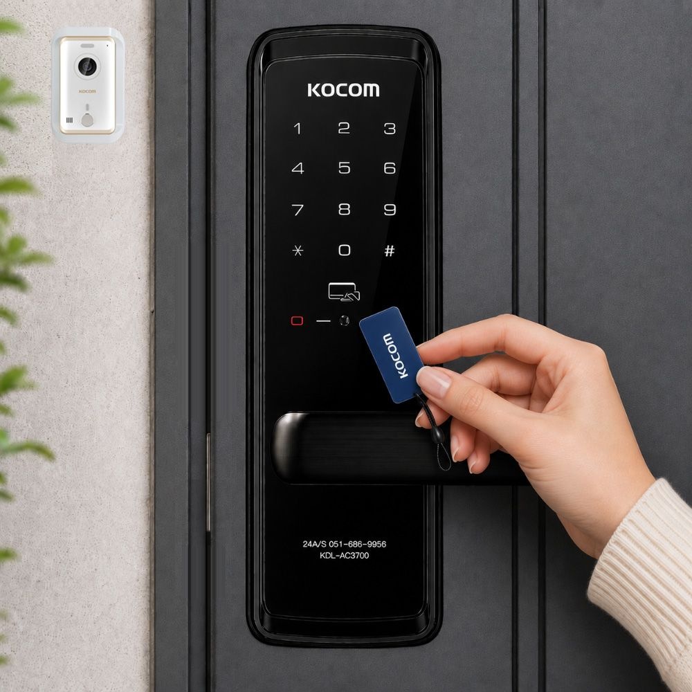 코콤 KDL-AC3700 현관문 무타공 손잡이형 도어락 디지털도어락 번호키 26년2월 신제품