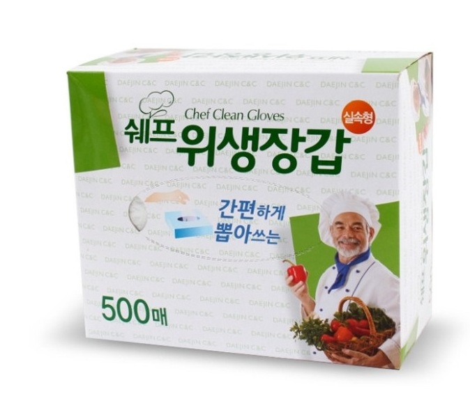 [오늘출발] 간편하게 뽑아 쓰는 쉐프 위생장갑 500매 10개 대용량 비닐 위생장갑