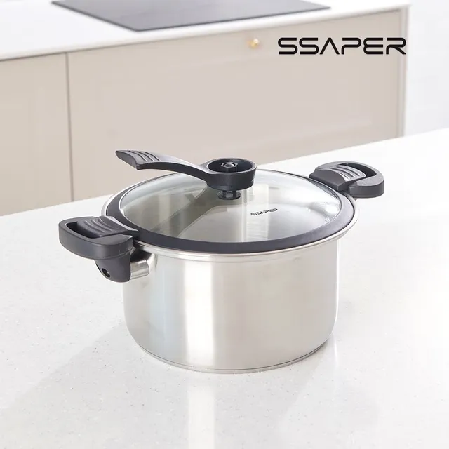 [셰퍼] SUS 304 IH 스텐 인덕션 저압 진공냄비 5L + 뚜껑 포함