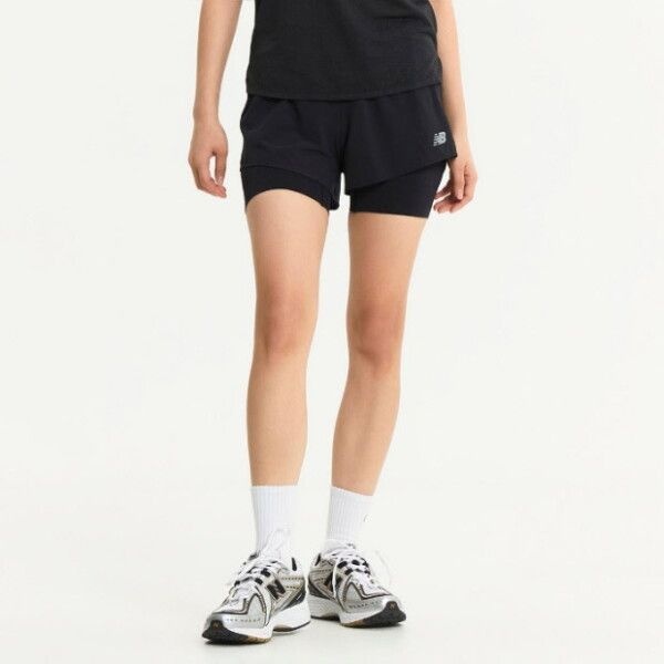 뉴발란스 [뉴발란스] 반바지 GQT NBNVE4P012-19 WOMEN RC 3부 2IN1 숏팬츠 (STANDARD FIT)