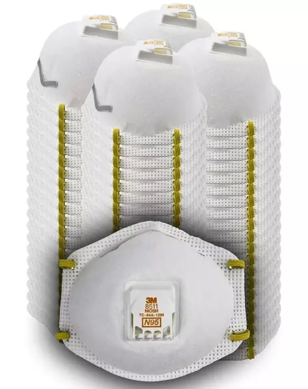 3M 8511 미립자 일회용 N95 80팩 NIOSH 승인 냉각 편안함 및 분쇄 톱질 쓸기 먼지 연기를 위한 이중 부착